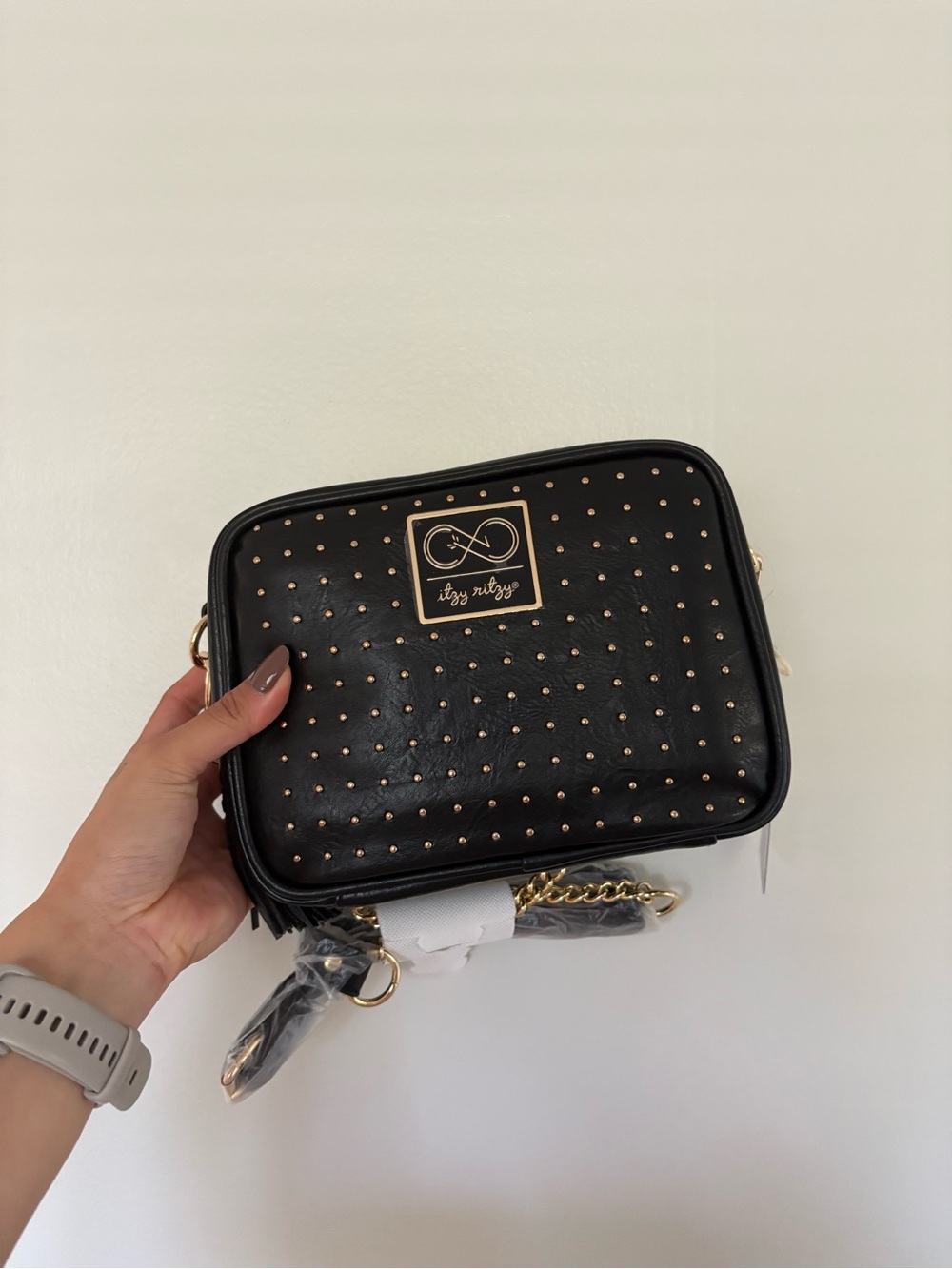 NWT Chelsea + Cole For Itzy Ritzy Studded Double Take Crossbody Diaper Bag
